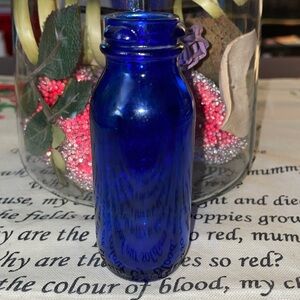 Vintage Cobalt Glass Emerson Drug Bromo Seltzer Bottle!